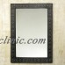 African SESE Wood and Aluminum Repousse Wall Mirror ART   312214016104